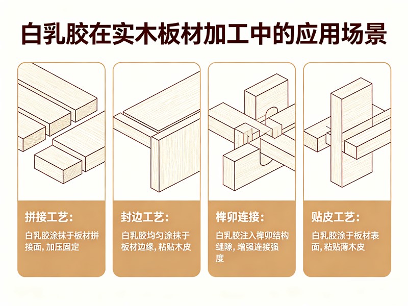 白乳胶渗透木材微观示意图